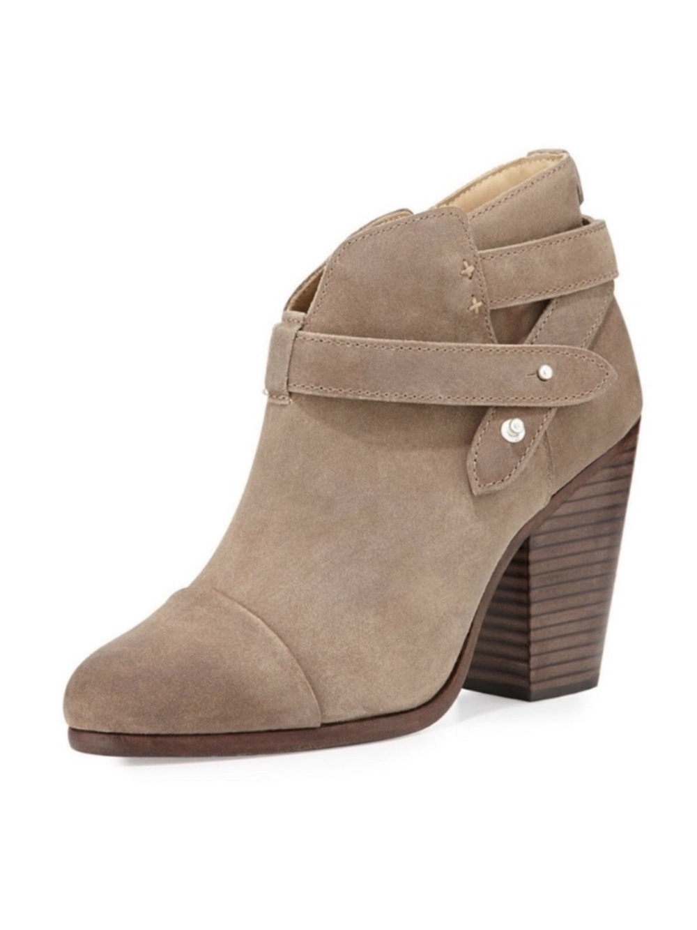 Rag & Bone Harrow Stone Waxy Leather Women's Ankle Booties Size 40 (10)